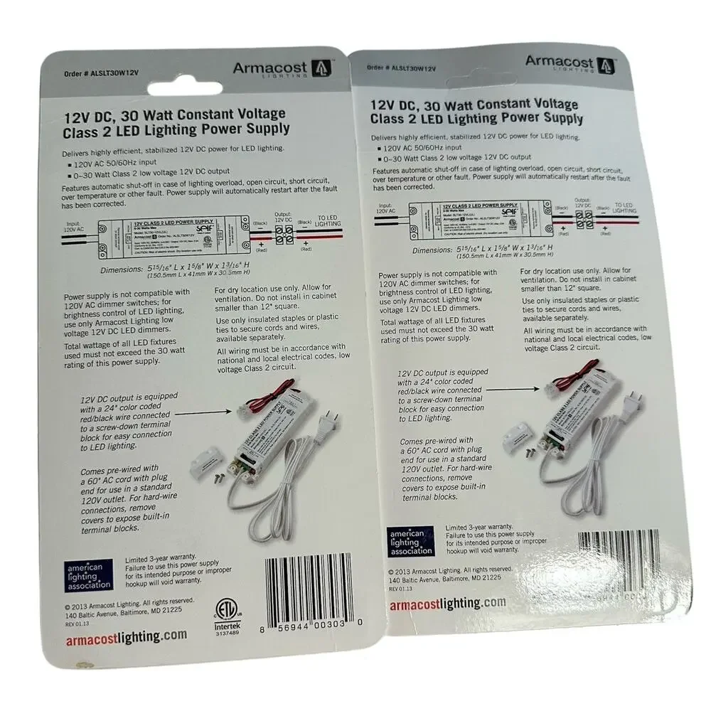 LED Tape Lighting 12', LED Power Supply, 2 in 1 LED Dimmer TWO PKG of EACH READ